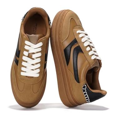 Imagem de Project Cloud Tênis feminino com cadarço e palmilha de espuma viscoelástica antiderrapante para mulheres sapatos plataforma leves para meninas (Dodge), Bronzeado, 36