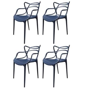 Imagem de Conjunto com 4 Cadeiras Aviv Azul Marinho Fratini