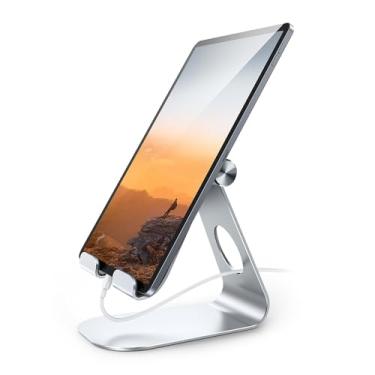 Imagem de Suporte para Tablet S1 Design Portátil Prata - Ajustável, Compacto e Estável, Ideal para Assistir Filmes, Leitura e Videochamadas