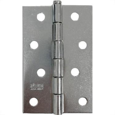 Imagem de Dobradica Silvana 850 Ferro Zincado Cartela 3 Pecas Com Parafuso 4'', 