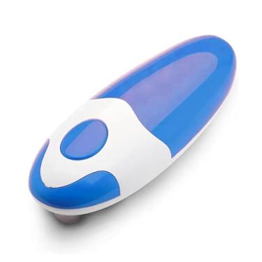 Imagem de Abridor de lata elétrico – Abridor de latas automático mãos livres para uso na cozinha – Borda lisa, operado por bateria, fácil operação com um toque – ideal para idosos e artrite (azul)