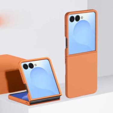 Imagem de Capa protetora para Galaxy Z Flip6 Candy Cute Skin Feel (para Galaxy Z Flip6/laranja)