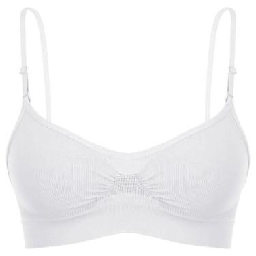 Imagem de Sutiã Sem Costura Microfibra Lupo 41200-001 Alças Removíveis, P, Branc