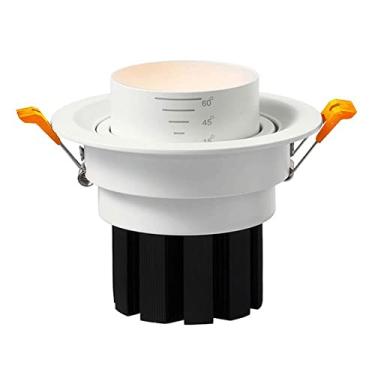 Imagem de KSSTEVNBD Holofote criativo moderno foco ajustável acabamento branco luminária embutida LED retráteis para hall quarto cozinha ilha sala de jantar sala de estar/15W/6000K