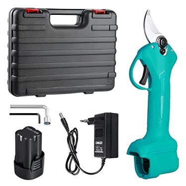 Imagem de Tesouras de poda elétricas para jardim Aparador elétrico portátil de galhos de árvores de 25 mm, tesoura elétrica sem fio alimentada por bateria, bateria de lítio 2000mAh, 3-4 horas de trabalho (cor
