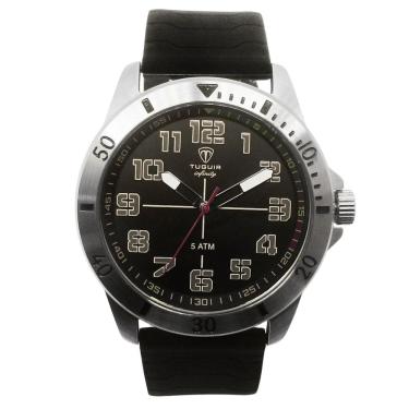 Imagem de Relógio Masculino de Aço Tuguir Analógico Infinity 9169H Prata e Preto e vermelho