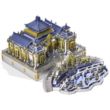 Imagem de Quebra Cabeças 3D Arquitetura Palácio de Verão para Crianças e Adultos, 56 Peças, PIECECOOL, Azul