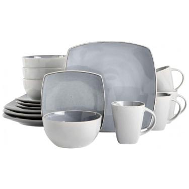 Imagem de Aparelho de Jantar com 16 Peças em Cerâmica, Serve 4 Pessoas, Gibson Elite Soho, Cinza Claro