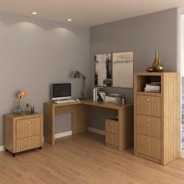 Imagem de Kit para Escritório com 2 Gaveteiros e 1 Mesa de Canto - Espresso Móve