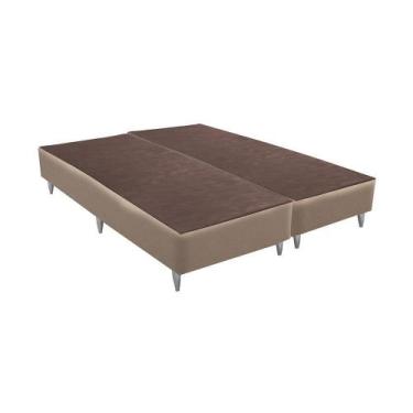 Imagem de Base Sommier Linho Bege Queen (158X198X23) Linho - Ortobom