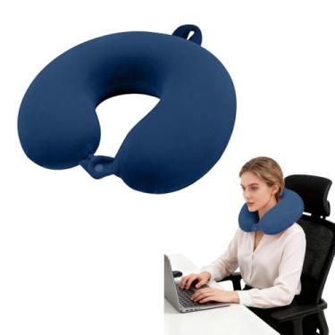 Imagem de Travesseiro de pescoço de viagem para suporte de cabeça, macio e ajustável para poltrona reclinável de avião, carro e casa