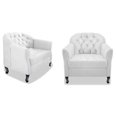 Imagem de Kit 02 Poltrona Julia A02 Corano Doce Sonho Móveis Branco