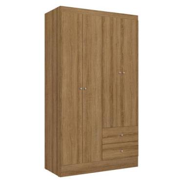 Imagem de Guarda Roupa Solteiro Astro 4 Portas Almendra Acetinado e Multiuso Spa