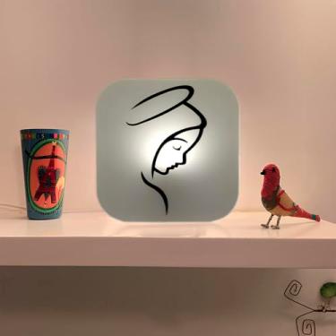 Imagem de Luminária Box Religiosa com Traço de Nossa Senhora, Decorativa para Casa, Iluminação Devocional