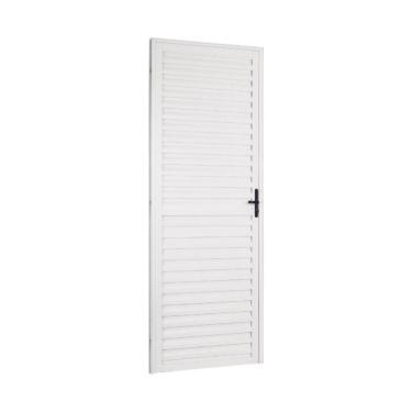 Imagem de Porta De Alumínio Veneziana - 80x210 - Esquerda - Branca