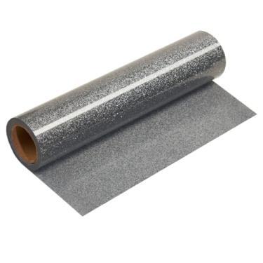 Imagem de FANSGUAR Rolo Htv com Glitter Cinza - 12" X 10 Pés para Transferência de Calor com Ferro para Camisetas Diy Presentes