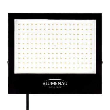 Imagem de Refletor Blumenau De Led Slim 150w Preto Bivolt 3000k Quente