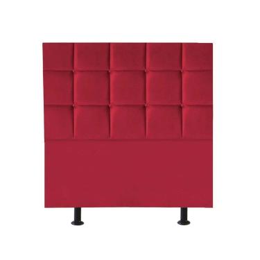 Imagem de Cabeceira Estofada Cama Box Solteiro 90cm Espanha Suede Vermelho- Mabe Magazine