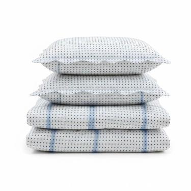 Imagem de Kit Cobre Leito Colcha Magnus Solteiro 2 Peças Dupla Face Estampado Geométrico - Bolinhas - 100% Poliéster