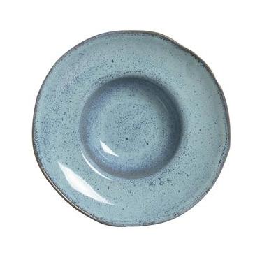 Imagem de Conjunto com 4 Pratos para Massa Porto Orgânico Breeze em Stoneware 28cm – Azul