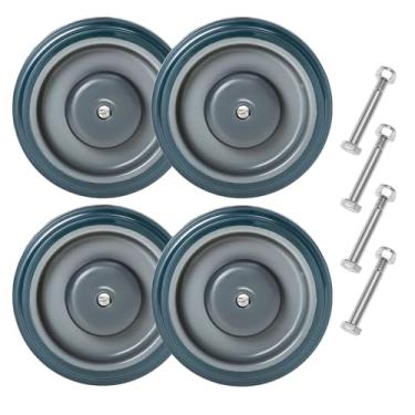 Imagem de IVWNNN Pacote com 4 rodas de substituição para carrinho de compras com rolamento duplo de esferas de TPU silencioso para carrinho de compras com parafusos de eixos para bancada de supermercado e