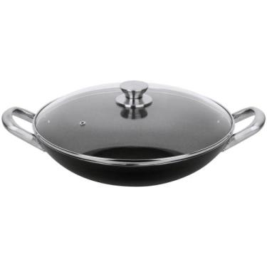 Imagem de Panela Wok Antiaderente Multiflon de Alumínio - com Tampa Profissional
