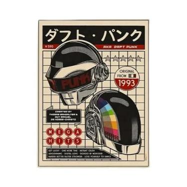 Imagem de Pôster De Arte Em Tela Com Capacete Retrô Do Daft Punk Para Decoração 