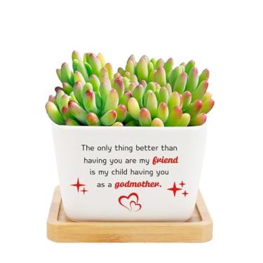 Imagem de Nsetriu Potes de plantas madrinha, presente de madrinha de madrinha madrinha presente para madrinhas presentes cristãos católicos religiosos para mulheres, Dia dos Namorados, Dia das Mães