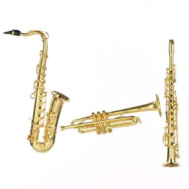 Imagem de Kurt Adler Ornamento de clarinete de latão, saxofone de latão ou trompete de latão