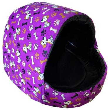 Imagem de Cama Caminha Para Cachorro e Gatos Iglu Nylon Média Diversas Cores - E