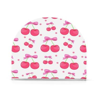 Imagem de JUZIHAI Porta-guardanapos de cereja para mesa dispensador de guardanapo de acrílico para mesa suporte de lenços independente para cozinha sala de jantar bar festa decoração de casa