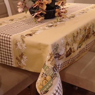 Imagem de Toalha de Mesa de Linhão Elegante e Durável - 4 6 ou 8 Lugares Tecido Sofisticado e Resistente (Atypical,4 Lugares)