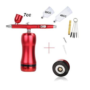 Imagem de Projetos Airbrush Compressor Auto Start and Stop Função Substitua por bateria Dual Action Gun Pen(Part D Red)