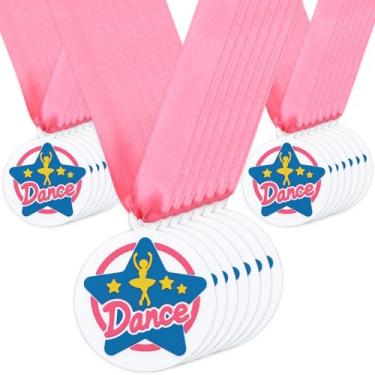 Imagem de Cunno 24 medalhas de borracha medalhas de prêmio a granel com fita de pescoço Vencedor incentiva a participação em equipe para crianças adultos competições prêmio troféu suprimentos de festa (Dança)