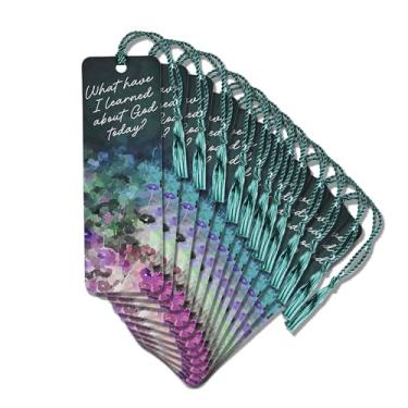 Imagem de Dicksons Marcador de livro com borla cristã inspiradora para livros, estudo bíblico, diários 5 x 15 cm, cartolina What Have I Learned About God, pacote com 12