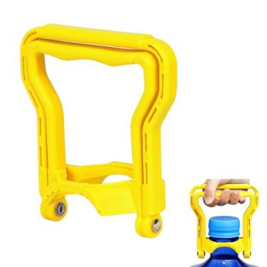 Imagem de Ajlve Cabo de garrafa de água de 14 litros, pacote com 2 suportes de jarro de água amarelo resistente para transporte fácil, design de modo duplo, elevação individual/dupla, serve para jarros padrão