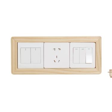 Imagem de Capas de tomada de madeira pintáveis placas de parede grandes para interruptor de luz decorativas rústicas para renovação de casa de fazenda placas de interruptor e capas de tomada para interiores