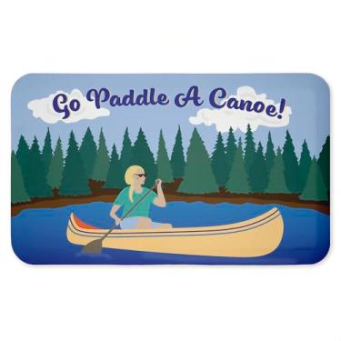Imagem de Tapete antifadiga Go Paddle A Canoe, ergonômico acolchoado para cozinha e tapete de pé com suporte antiderrapante, tapete confortável ecológico, design por Darlene Seale, 76 x 45 cm