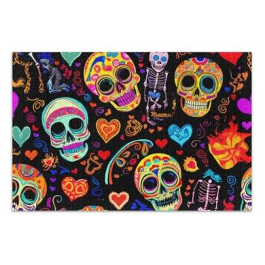 Imagem de Quebra-cabeças de 1000 peças para adultos, pintura de arte floral, presente personalizado, crânios coloridos vibrantes, presentes pretos para jogo de elefante branco, 75 x 40 cm