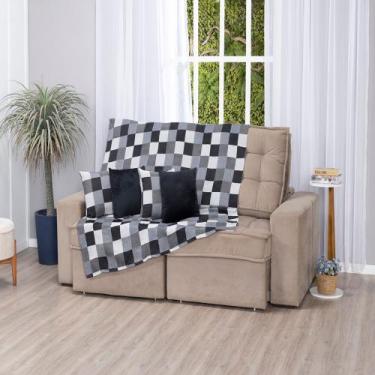 Imagem de Manta Jacquard Decorativo Xale Protetor Para Sofá E Cama 1,35m Tecido 