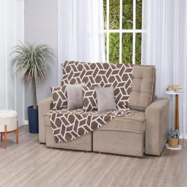 Imagem de Manta Jacquard Decorativo Xale Protetor Para Sofá E Cama 1,35m Tecido 