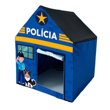 Imagem de Casinha Infantil Menino Cabana Desmontável Policial Barraca Policia Tenda Azul