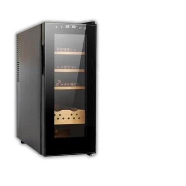 Imagem de Armário Umidificador Elétrico para Charutos 35L Luxo em Madeira e Metal com Controle de Umidade Higrômetro Digital