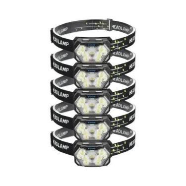 Imagem de Lanterna De Cabeça Recarregável USB Com 9 LEDs E Sensor De Movimento P