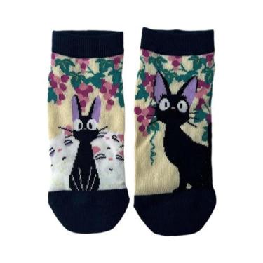 Imagem de Meias Femininas Pretas De Gato Kawaii Para Meninas, Presente De Aniver