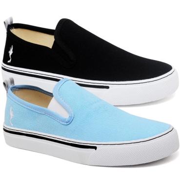 Imagem de Kit Sapatênis Feminino Sem Cadarço Slip On Polo Blu Leve Calce Fácil-Feminino
