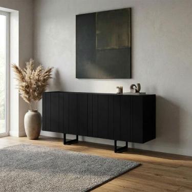 Imagem de Aparador Buffet Para Sala de Jantar 4 Portas 180cm Pés Industrial Alin