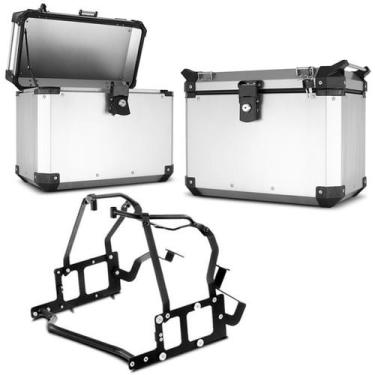 Imagem de Bau Lateral Roncar Preto + Suporte 800 GS - Super Adventure, ALUMÍNIO 