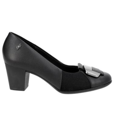 Imagem de Scarpin Feminino Salto Bloco Joanete Usaflex Preto, Preto, 36