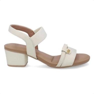 Imagem de Sandália Usaflex Feminina Salto Bloco Em Couro UD31003-Feminino